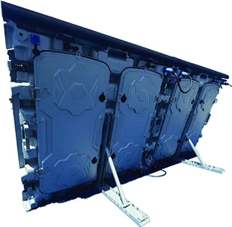 The back of a board standing on its folding supports